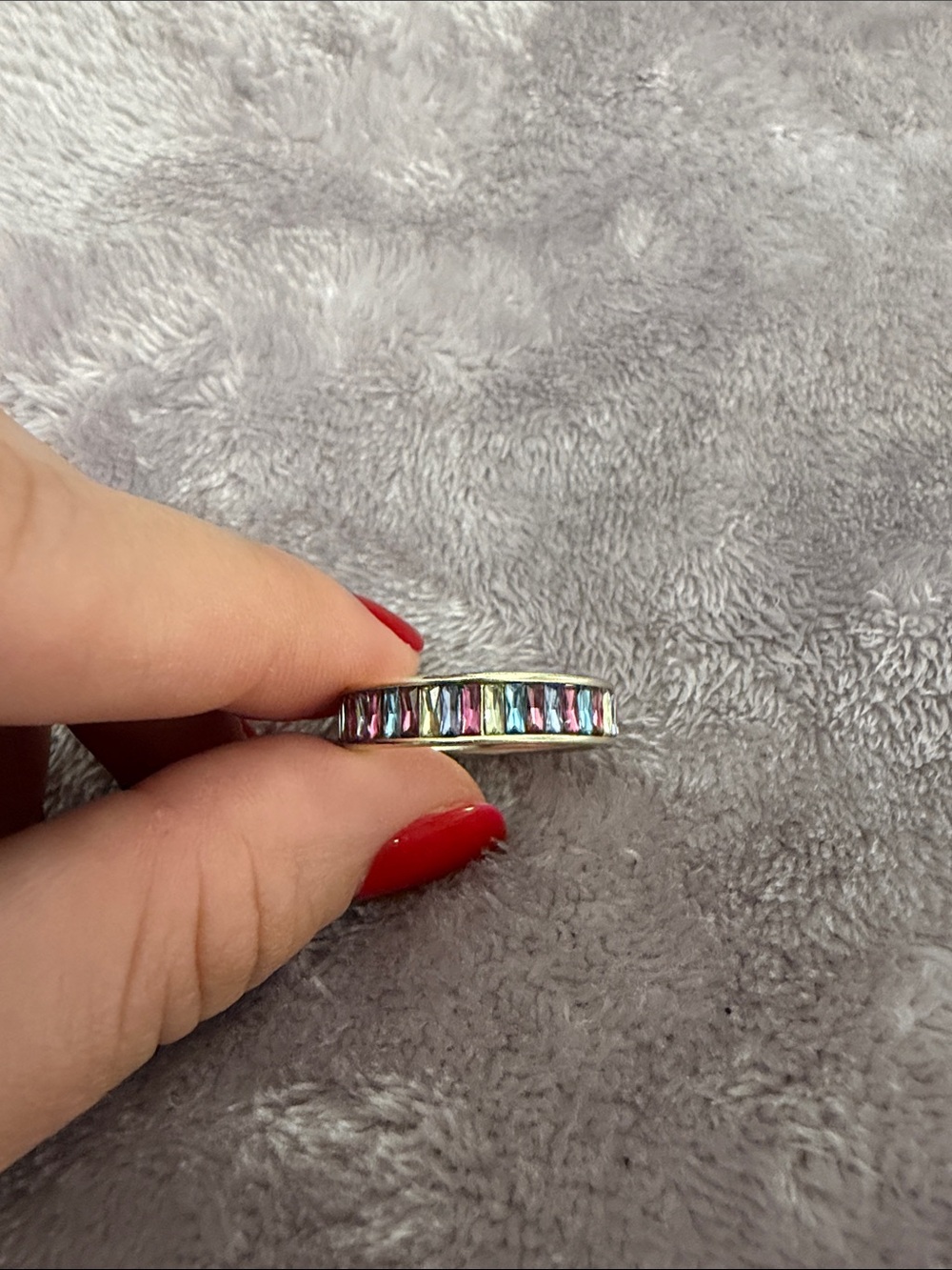 Multicolor Baguette Crystal Eternity Band - Women's Jewelry